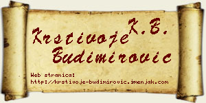 Krstivoje Budimirović vizit kartica